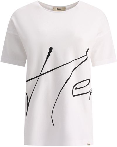 Herno T Shirt With 3 D Print - White