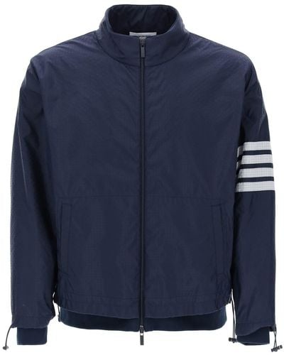 Thom Browne 4 bar ripstop chaqueta de rompecabezas - Azul