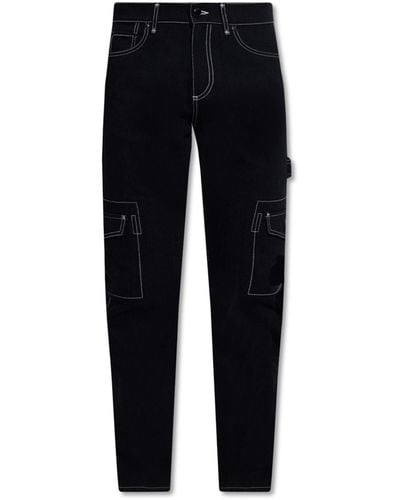 Burberry Pantalones de carga de mezclilla de - Negro