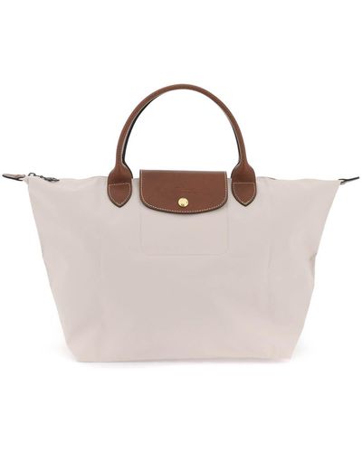 Longchamp Le Pliage mittelgroße Einkaufstasche - Weiß