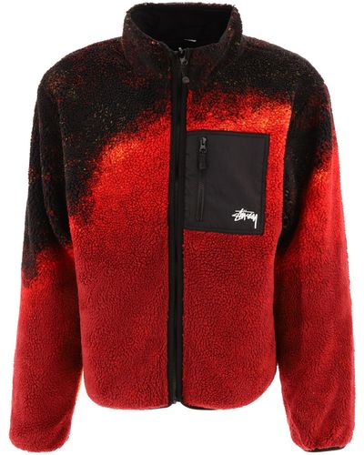 Stussy Reversible Shearling Jacke - Rot