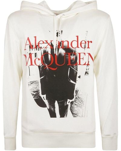 Alexander McQueen Hoodie Logo Sweatshirt - Wit