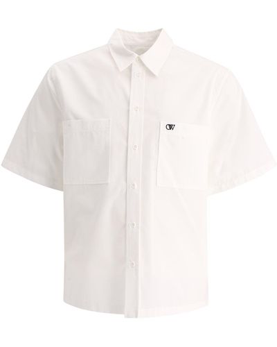 Off-White c/o Virgil Abloh Uit Wit Geborduurd Shirt