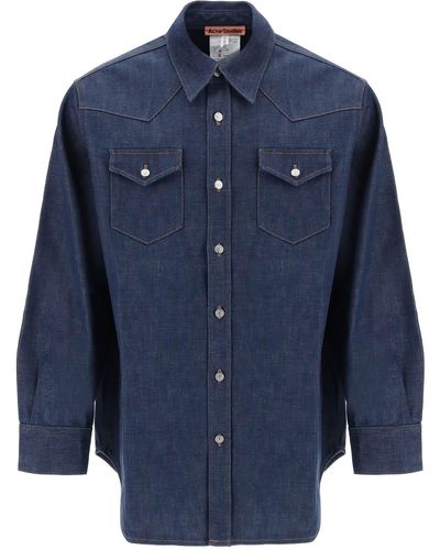 Acne Studios Organic Denim Overshirt - Blau