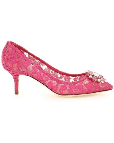 Dolce & Gabbana 'Bellucci'-Pumps mit Charmant-Spitze - Pink