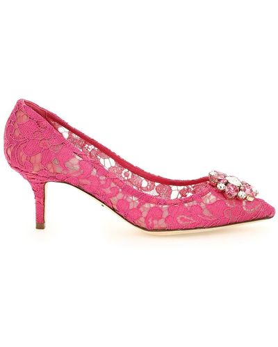 Dolce & Gabbana Charmant Lace 'bellucci' Pumps - Pink
