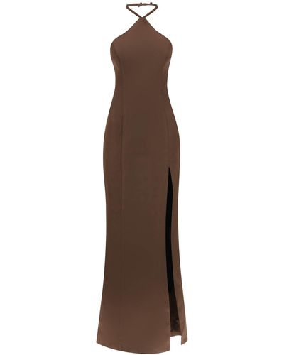 MVP WARDROBE MVP -Garderobe 'Catalina' Halterneck langes Kleid - Braun