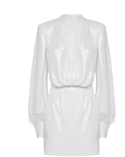 Blanca Vita Abelia Laminiertes Mini -Kleid - Weiß