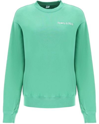 Sporty & Rich Le Racquet Club Crew Neck Sweatshirt - Grün