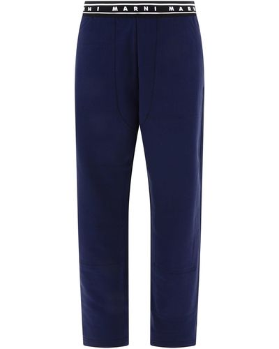 Marni Sport Pants With Logo - Blue
