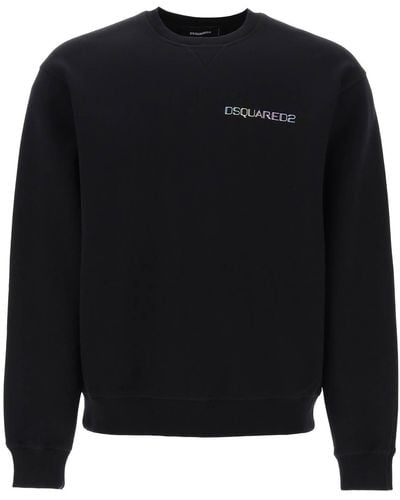 DSquared² Cool fit bedrucktes sweatshirt - Schwarz