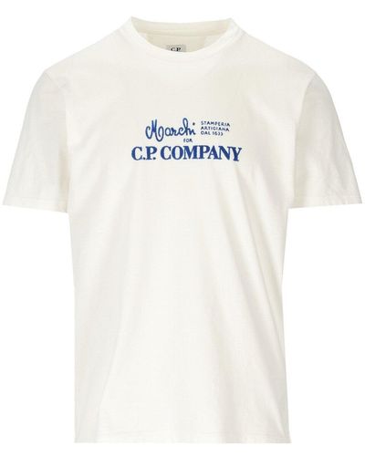 C.P. Company C.P. Firmentrikot 24/1 Grafik aus weißem T -Shirt