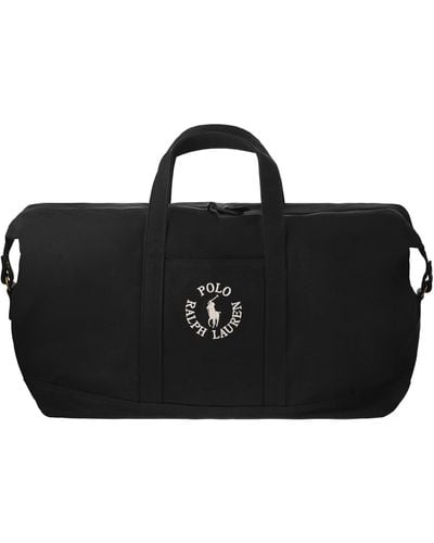 Polo Ralph Lauren Cotton Duffle Bag With Embroidered Logo - Black