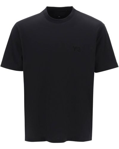 Y-3 T -Shirt mit tonalem Logo - Schwarz