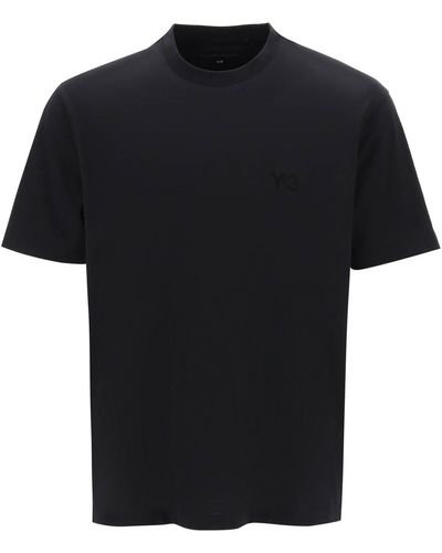 Y-3 T -shirt Met Tonaal Logo - Zwart