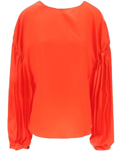 Khaite "blusa quico con mangas hinchadas - Naranja