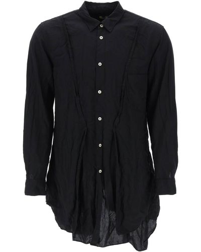 Comme des Garçons Comme Des Garcons Homme Plus Maxi Shirt With Asymmetrical Hem - Black