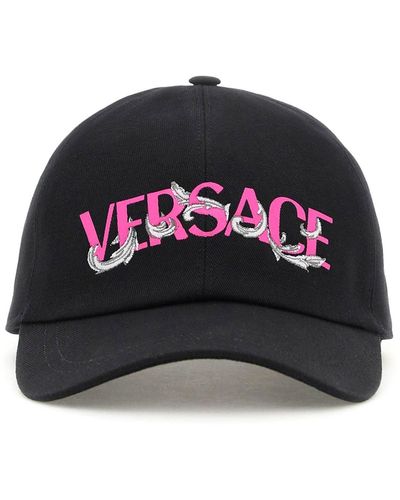 Versace Baseballkappe mit bedrucktem -Logo - Schwarz