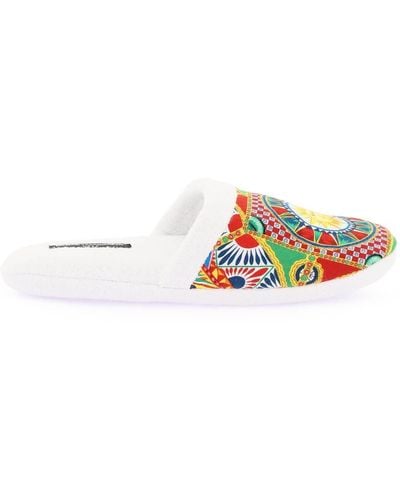 Dolce & Gabbana 'carretto' Terry Slippers - Wit
