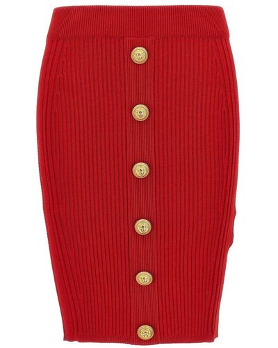 Balmain Knee Longueur Mini jupe - Rouge