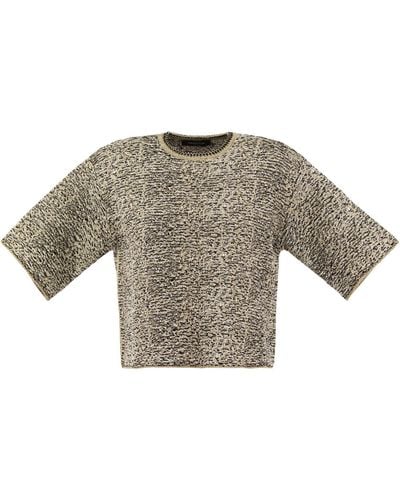 Fabiana Filippi Stitch Tweed T-shirt - Gris