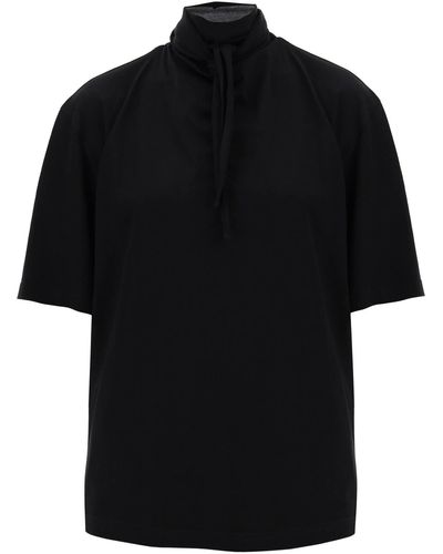 Lemaire "Foulard Collar T -Shirt mit - Schwarz