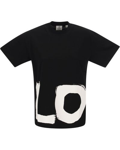 Burberry Carrick Love Print Cotton Oversized T -shirt - Zwart