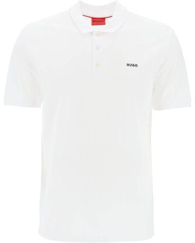 HUGO Cotton Piqué Donos Polo Shirt - Bianco