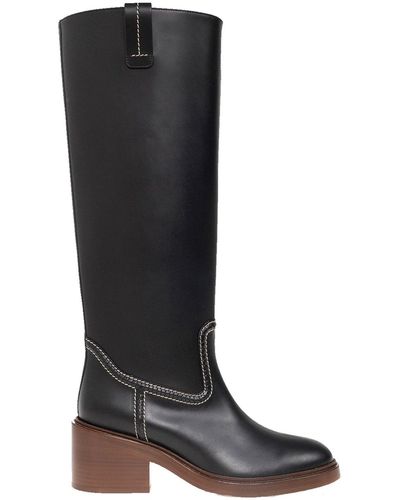 Chloé Evening Leather Boots - Black
