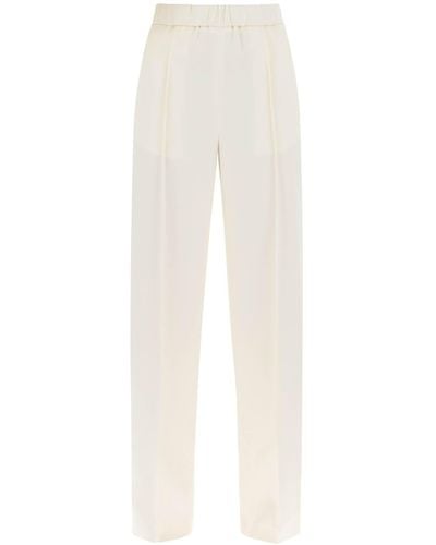 Jil Sander Hose in Envers Satin - Blanco