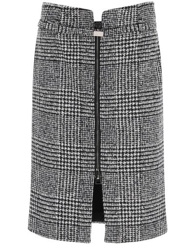 Tom Ford Prince Of Wales Pencil Skirt - Gray