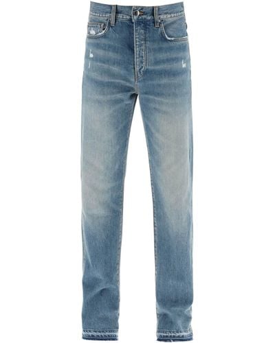 Amiri "five Pocket Distressed Effect Jeans" - Blauw