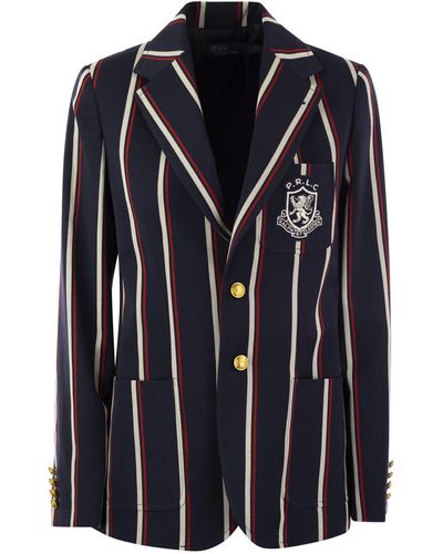 Polo Ralph Lauren Gestreepte Blazer Met Kuif - Blauw