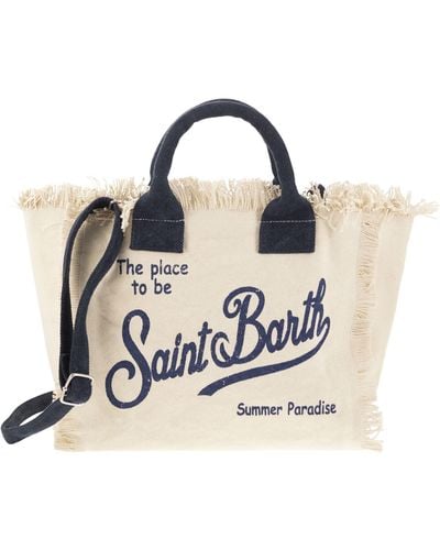 Mc2 Saint Barth Colette Fringed Tela Borse - Blu