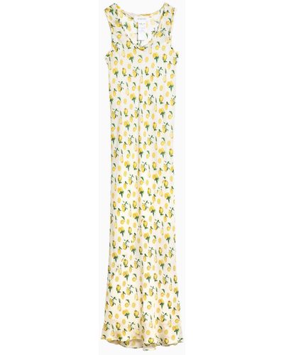 Sportmax Vanilla Long Dress With Lemon Print - Metallic