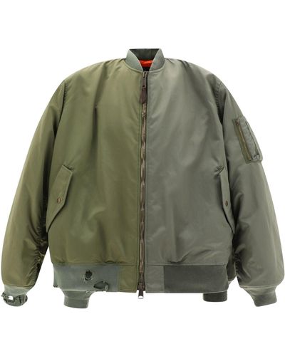 Balenciaga "Doble manga" chaqueta de bombardero - Verde