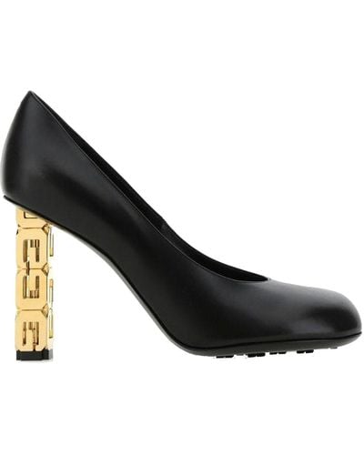 Givenchy Logo Absatz Leder Pumps - Schwarz