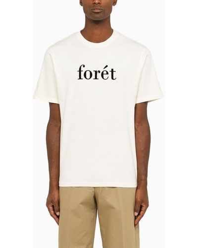 Forét FORET White Crew Neck T -Shirt mit Logo - Blanco