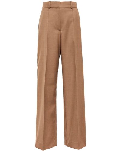 Burberry Wool Wide Jane Pants - Marron