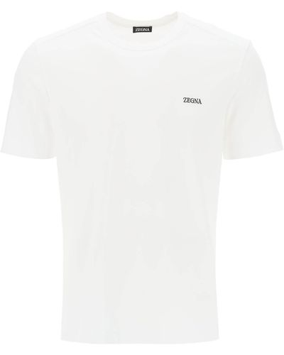 Zegna T-shirt Met -logo - Wit