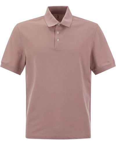 Brunello Cucinelli Katoenen Trui Poloshirt - Roze