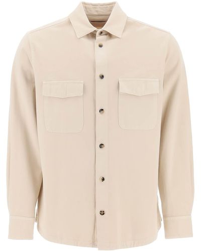 Agnona Cotton & Cashmere Shirt - Neutre