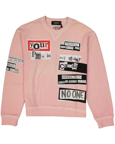 DSquared² Baumwolldruckgedruckter Sweatshirt - Pink