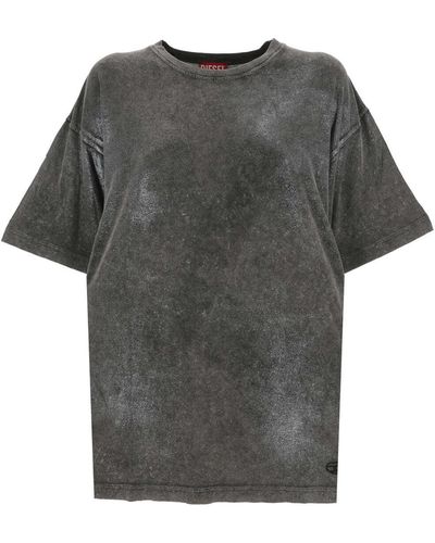 DIESEL A12731 Unisex gewaschener graues T -Shirt und Polo