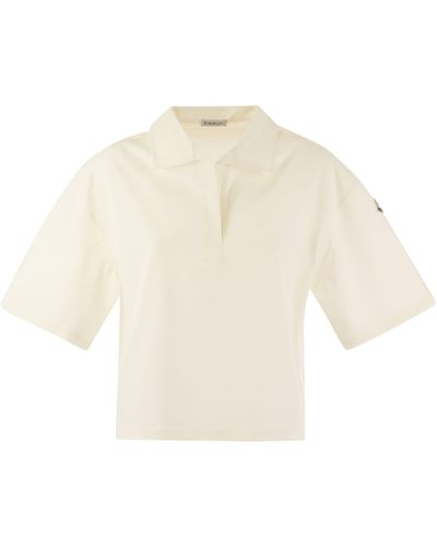 Moncler Polo Shirt Met Korte Mouwen - Wit