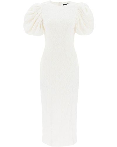 ROTATE BIRGER CHRISTENSEN Wechseln Sie Midi Lace -Kleid in sieben - Weiß
