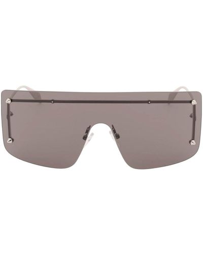 Alexander McQueen Oversized Mask Sunglasses - Gray