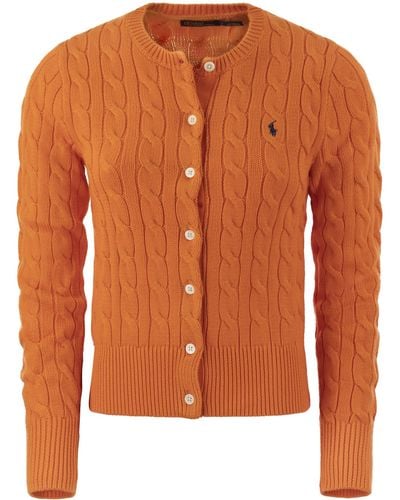 Polo Ralph Lauren Geflochten Strickjacken mit langen Ärmeln - Orange
