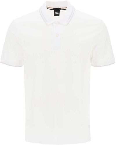 BOSS Phillipson Slim Fit Polo Shirt - Wit