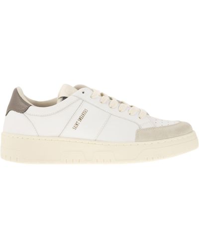 SAINT SNEAKERS Sail Leather And Suede Sneakers - White